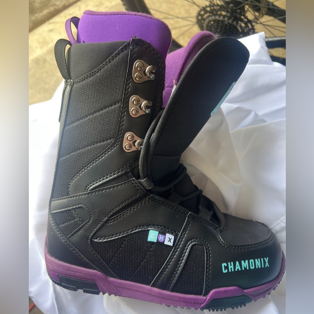 Chamonix Black and Purple Snowboard Boots